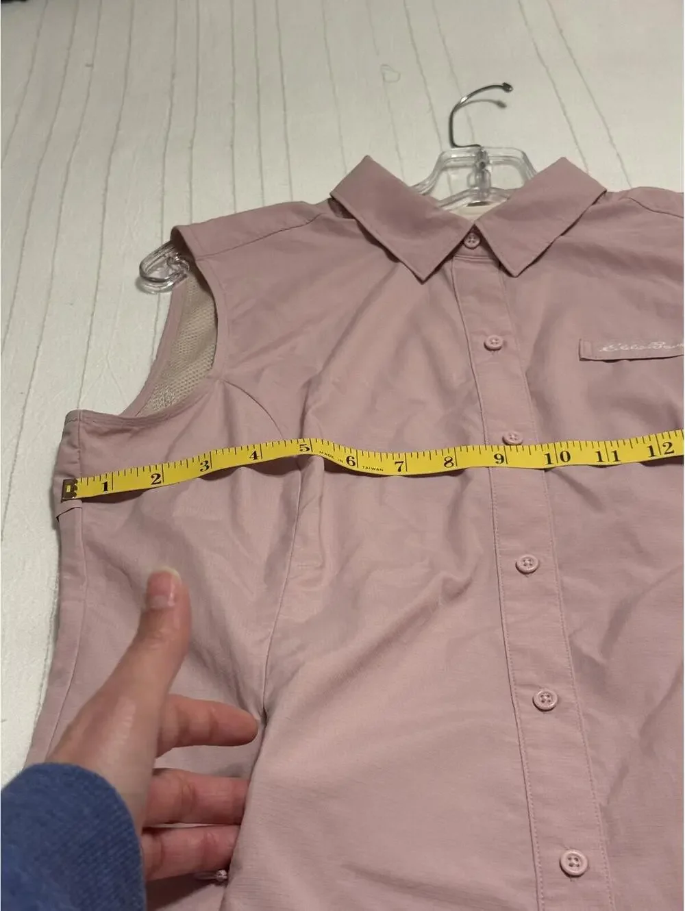 Eddie Bauer Blush Pink Sleeveless Button-Down Performance Shirt Women's Small - Picture 5 of 6